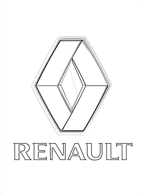 Coloring pages: Renault - logo, printable for kids & adults, free