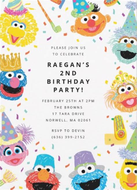 Copy Of Sesame Street Birthday Party Invitation Artofit