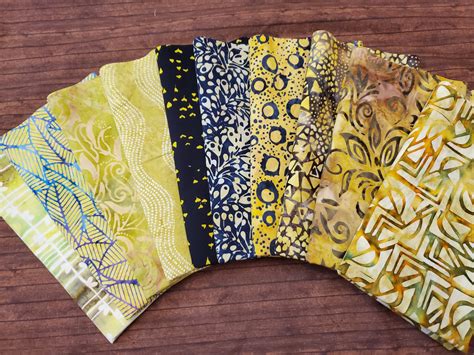 Chartreuse Lemon And Gold Batiks 10 Piece Half Yard Bundle Pack Btkpk