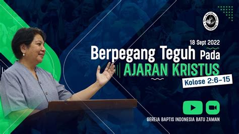 Kebaktian Minggu September Gereja Baptis Indonesia Batu Zaman