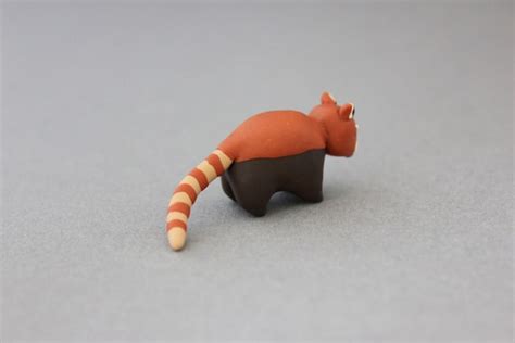 Red Panda Miniature Polymer Clay Animal Figurine Red Panda