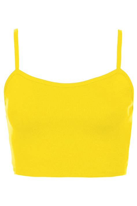 Topshop Bralet Crop Top In Yellow Lyst