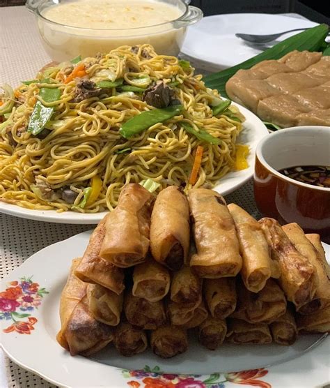 Pinoy Food – Pancit Canton, Lumpia Shanghai, Kalamay and Ginataang Mais ...