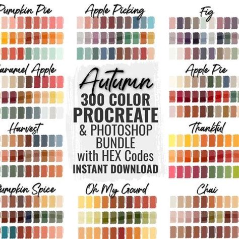 Boho Procreate Color Palette HEX Codes Procreate Swatches IPad