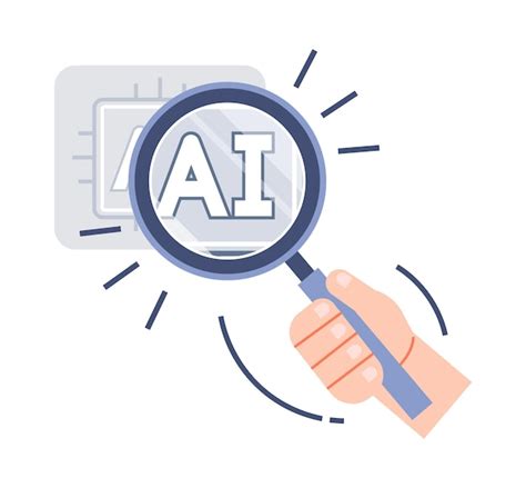 Premium Vector An Icon Looking At An Ai System Magnified With A