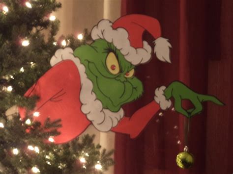 Grinch In Your Tree Stealing The Ornaments Cutout Large Etsy