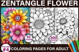 Zentangle Flower Coloring Pages Graphic By Asma Store Creative