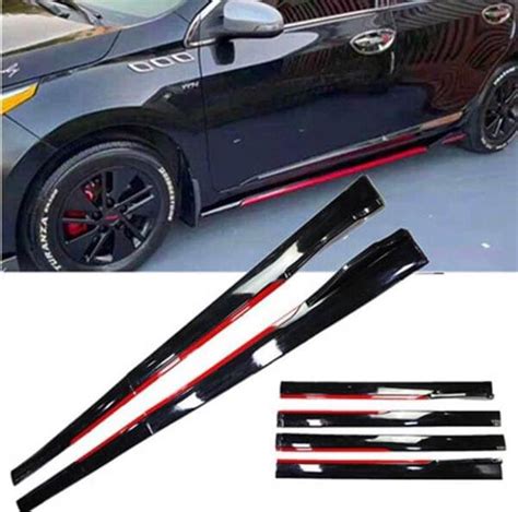 Universal Gloss Black Red Side Skirt Splitters RSN Performance