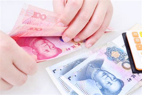 Woman Counting Chinese Yuan Banknotes Stock Photo Image Of Banknote