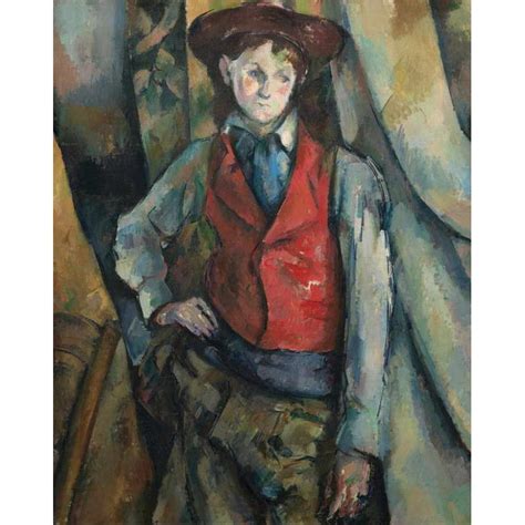 Obra De Arte Muchacho En Un Chaleco Rojo Paul Cézanne