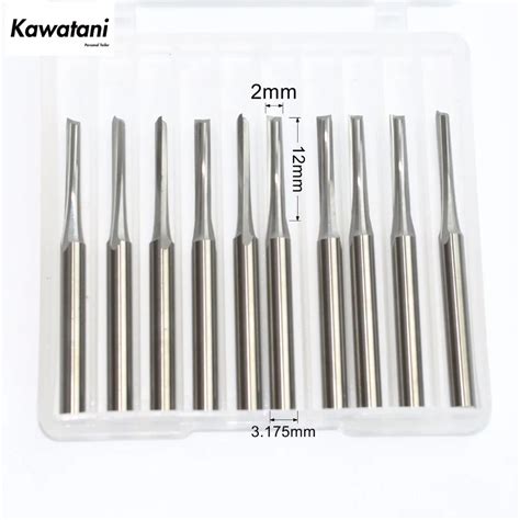 3 175mm 2 0mm 12mm 10pcs Cnc Solid Carbide End Mill Woodworking Milling