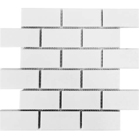 Bright White Ice 2x4 Bevbrick Mosaic 12x12 Mosaic Skala