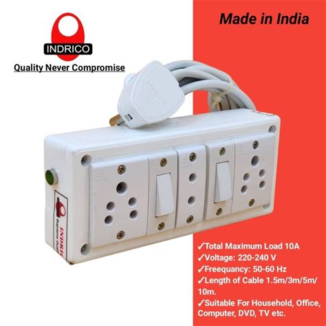 Indrico Multi Outlets Power Junction Box Electrical With Switches