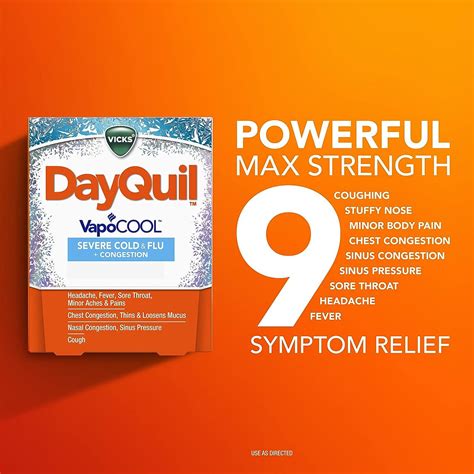 Vicks Dayquil Vapocool Severe Cold Flu Congestion Medicine Non