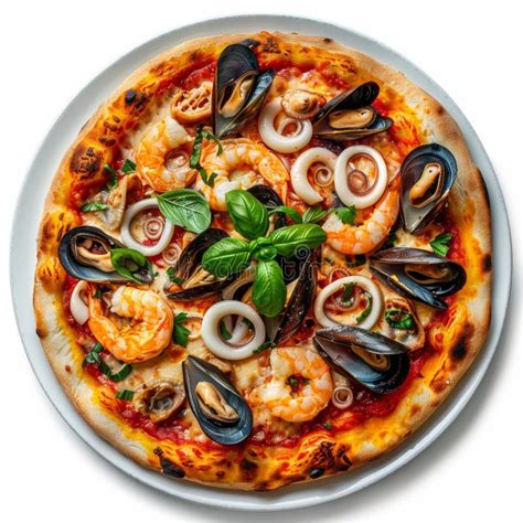 Seafood Pizza Pizza Ai Frutti Di Mare With Squid Rings Mussels And