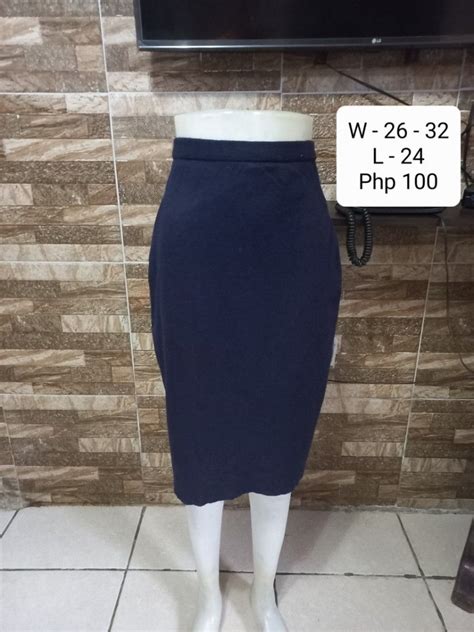 Knitted Navy Blue Skirt Womens Fashion Bottoms Skirts On Carousell