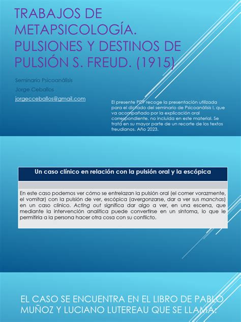 Ceballos Apuntes Sobre Pulsiones Y Destinos De Pulsion Pdf