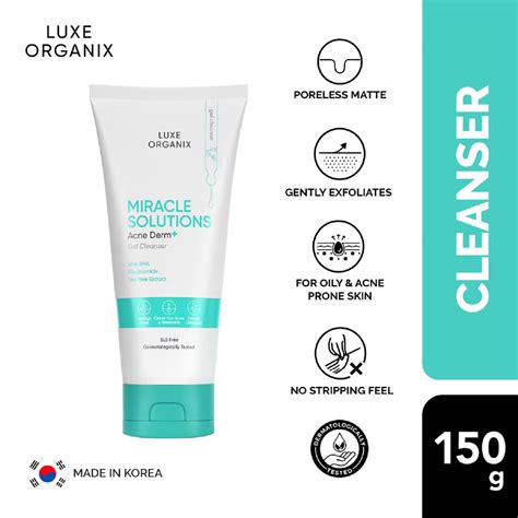 Luxe Organix Luxe Organix Miracle Solutions Acne Derm Gel Cleanser 150g Watsons Philippines