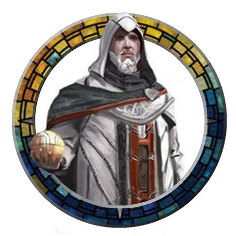 Stained Glass Priest Portrait Fantasy Rpg Token