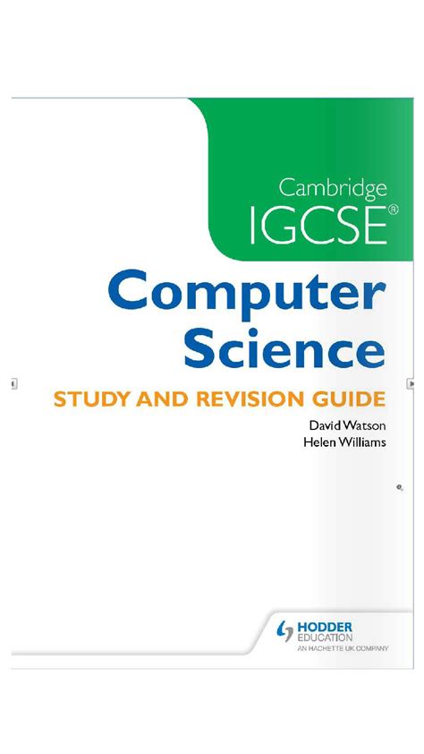 Cambridge Computer Science Revison Book David Watson Helen William Pdf