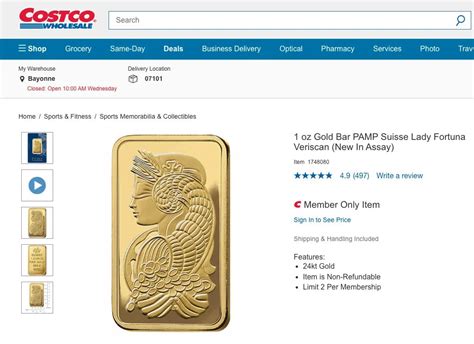 Costco lanza a la venta lingotes de oro en EUA se agotan en cuestión