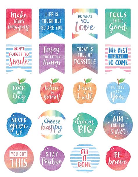 Teacher Created Resources Watercolor Words To Inspire Planner Stickers