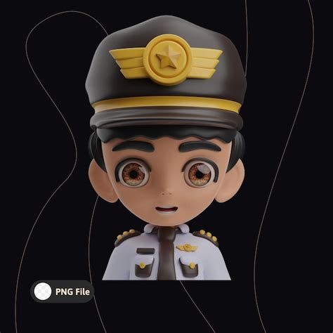 Premium Psd Pilot Male Avatar Illustration 3d