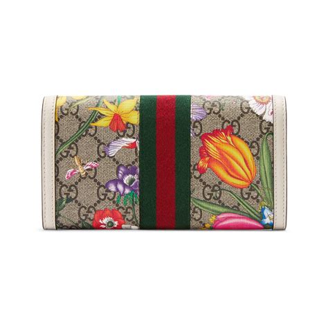 Gucci Canvas Ophidia Gg Flora Continental Wallet In Beige Natural Lyst