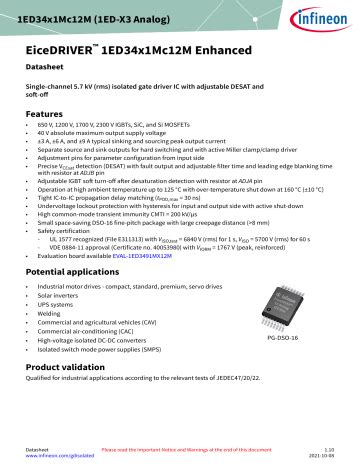 Infineon 1ED3461MU12M Gate Driver Data Sheet Manualzz