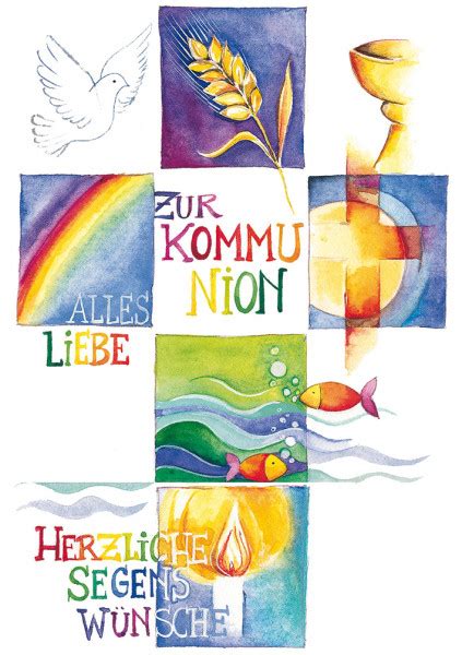 Karte Zur Kommunion Herr Sei Christliche Symbole