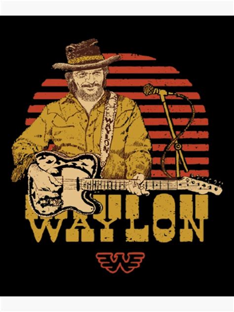 Waylon Jennings Concert With Guitar And Microphone Poster For Sale By