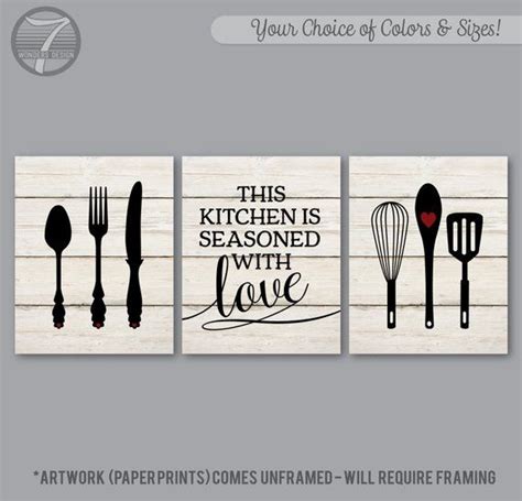 Kitchen Wall Art This Kitchen Is Seasoned With Love Faux Etsy