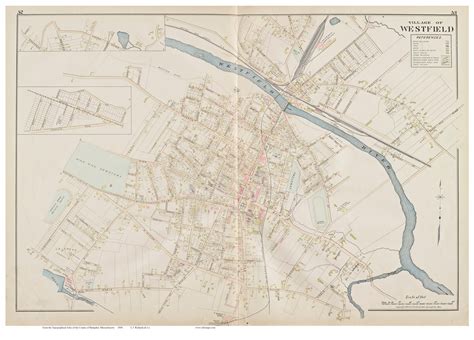 Westfield Village Massachusetts 1894 Old Town Map Reprint Hampden Co Old Maps