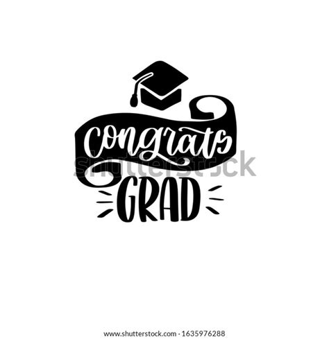 Congrats Grad Lettering Scroll Ribbon Graduate