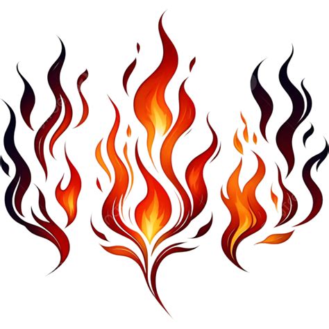 Llamas De Fuego Dibujadas A Mano Png Dibujos Ilustración Diseño