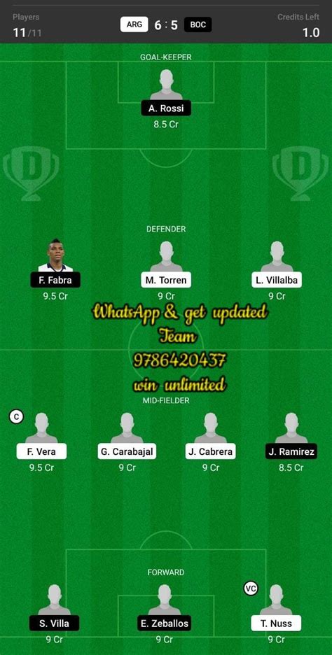 Arg Vs Boc Match Dream Team Fantasy Prediction Argentinian League