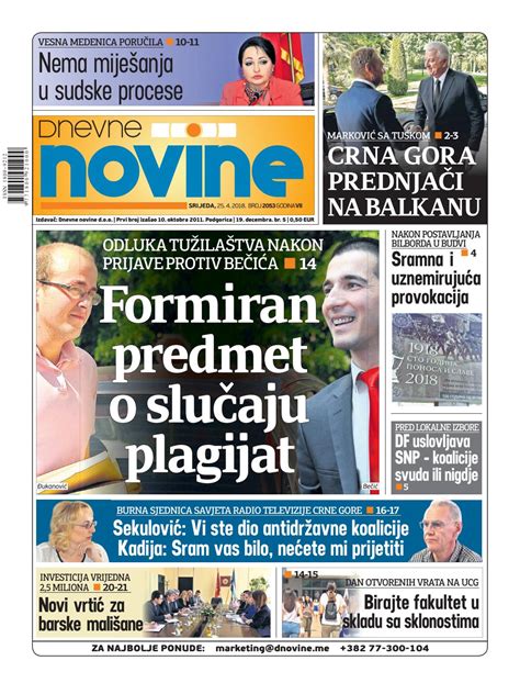 Dnevne Novine April By Dnevne Novine Issuu