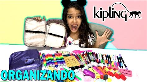 Organizando Meu Estojo Kipling Pens Material Escolar Youtube