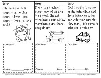 August Math Problem Solving Tasks (Addition/Subtraction) by Stuckey in Second