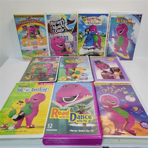 Vintage Barney Vhs Tape Lot Of 10 Barney The Grelly Usa