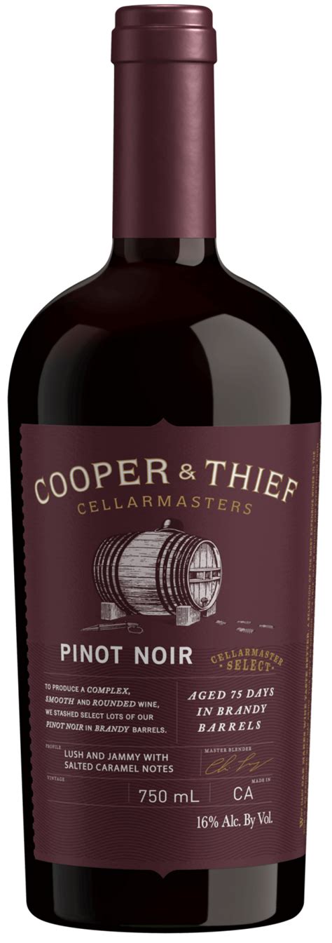 Cooper And Thief Pinot Noir Brandy Barrel 750ml Luekens Wine And Spirits