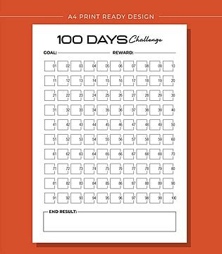 Plantilla De Vector De Libro En Blanco Imprimible Kdp 100 Días ...