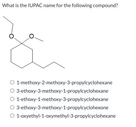 Solved What Is The Iupac Name For The Following Compound Chegg