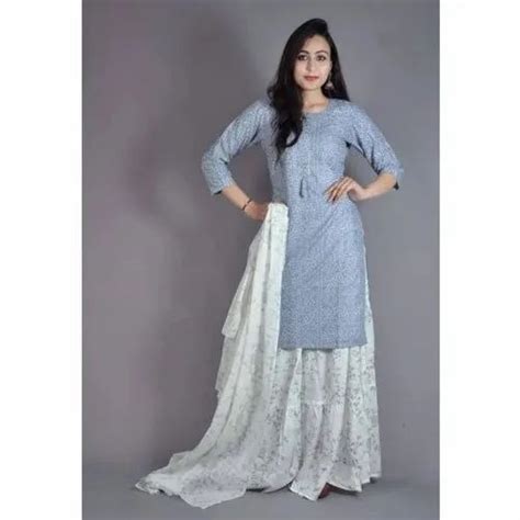 A Line Semi Stitched Ladies Fancy Cotton Skirt Suit Handwash At Rs 600