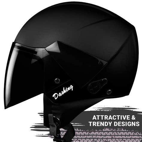 Black Steelbird SB33 Open Face Helmet For Two Wheeler Size 600mm At