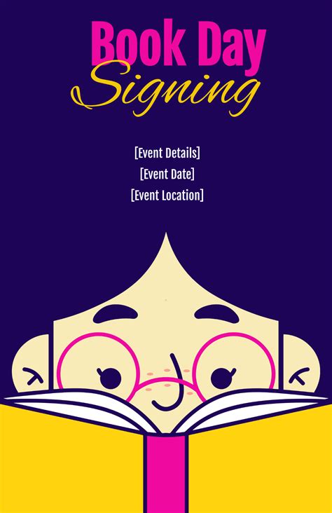 Free Book Signing Poster Templates, Editable and Printable