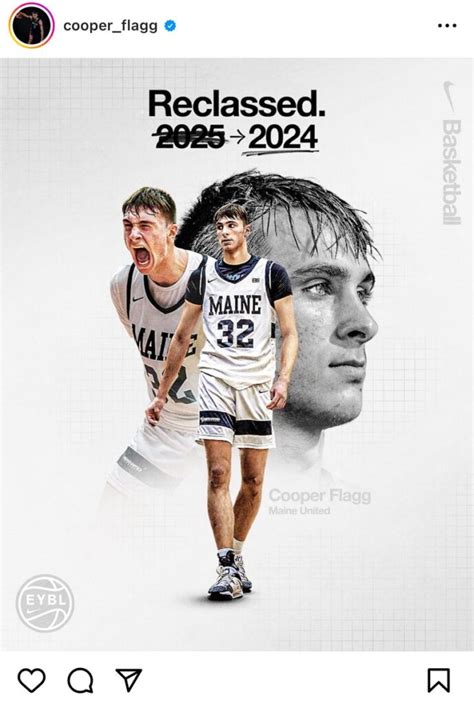 Cooper Flagg Reclassifies To 2024 Eligible For 25 Nba Draft Zagsblog