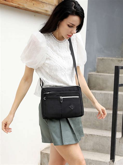 Lava Women Crossbody Bags Waterproof Nylon Shoulder Purses Messenger Bag For Travel Sports Gray