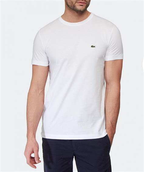 Lacoste Jersey Crew Neck T Shirt In White For Men Lyst