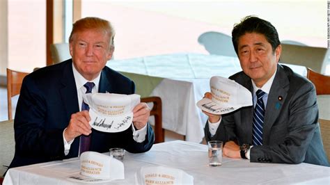 Shinzo Abe Surprises Trump With Custom Hats Cnn Video